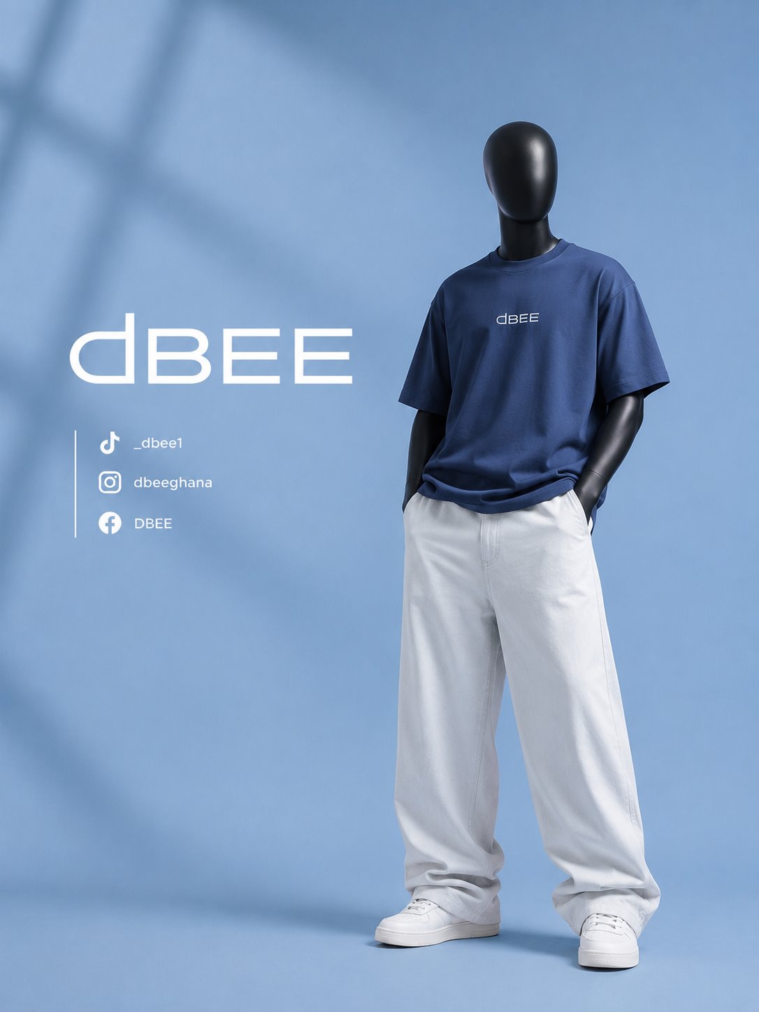 Blue dBEE shirt concept with light trousers